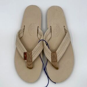 Rainbow Sandals Leather Single Layer Arch Flip Flops Sand Tan Women's 7.5-8.5